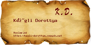 Kégli Dorottya névjegykártya